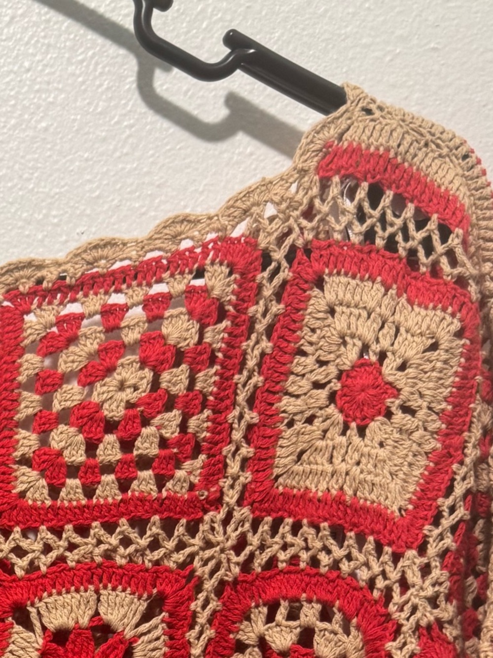 MINKPINK Red and Cream Crochet Square Top - Picture 6 of 9